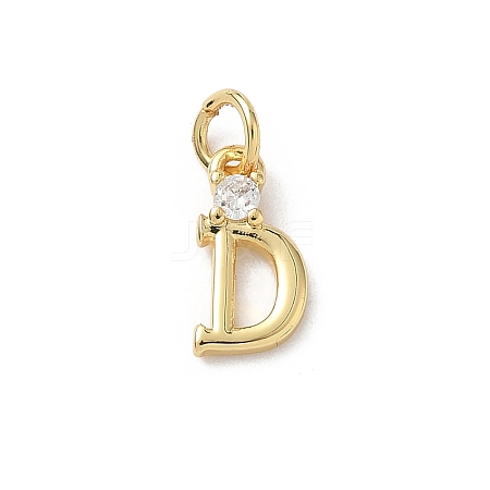 Brass Pave Clear Cubic Zirconia Charms KK-A273-01G-D-1