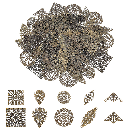 120Pcs 10 Styles Iron Filigree Joiners IFIN-PH0002-45-1