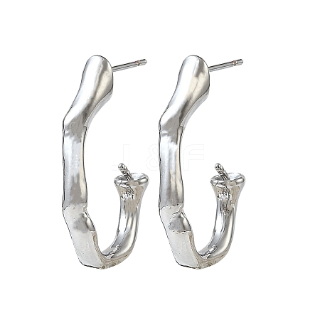 Brass Stud Earring Settings for Half Drilled Beads KK-CBAF05D-01P-1
