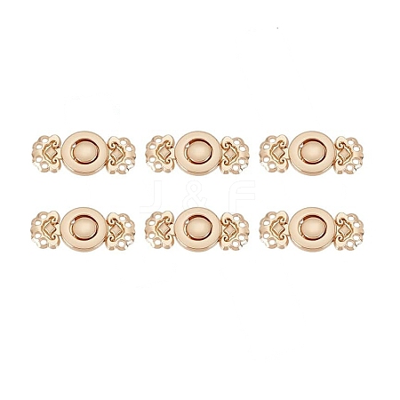 Alloy Interlocking Clasps ALRI-WH0005-07LG-1