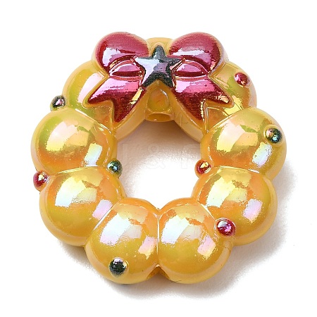 Christmas UV Plating Opaque Acrylic Beads AC-CBAC5B6-01B-1