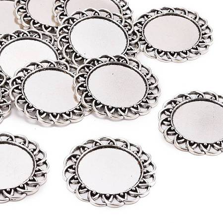 Metal Alloy Cabochon Settings PALLOY-A15624-AS-NF-1