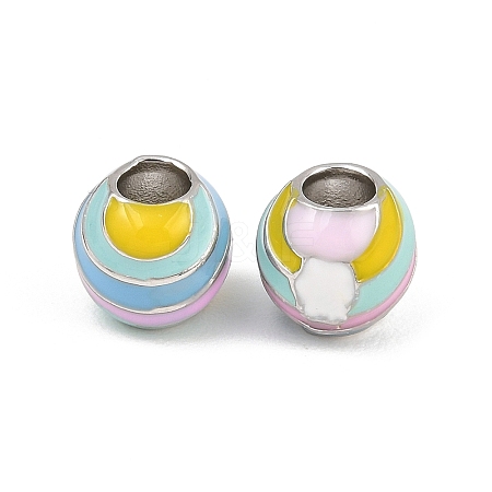 Brass Enamel European Beads KK-CBA6818-11P-1