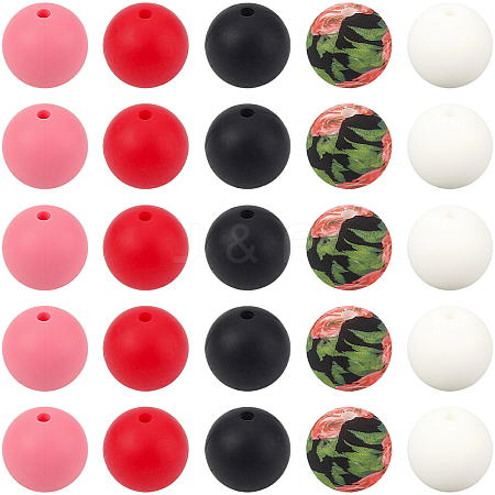 Round Silicone Focal Beads SIL-SP0001-16B-1