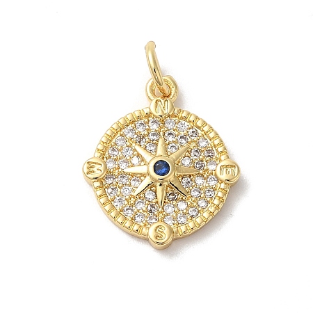 Rack Plating Brass Cubic Zirconia Pendants X-KK-Z056-26G-1