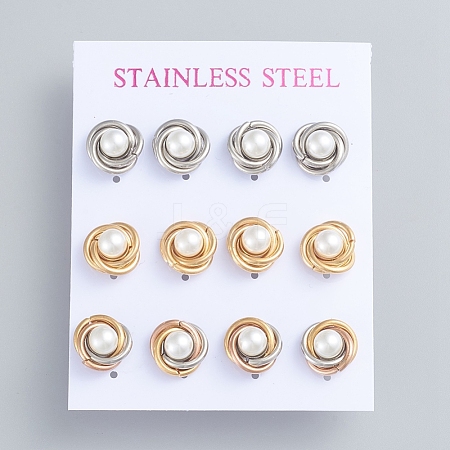 304 Stainless Steel Stud Earrings EJEW-F246-02-1