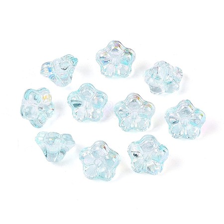 Electroplate Transparent Glass Beads Strands EGLA-N055-03A-03-1