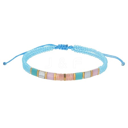 Glass Seed Bead Braided Bead Bracelets AQ4217-3-1