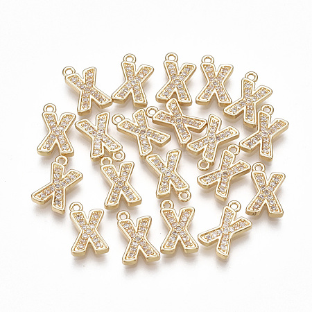 Brass Cubic Zirconia Charms KK-S348-330X-1