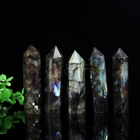 Point Tower Natural Labradorite Healing Stone Wands PW-WG88898-01-1