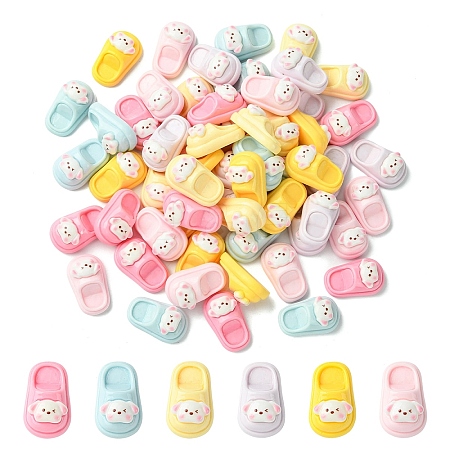 30Pcs 6 Colors Opaque Resin Cabochons FIND-YW0011-35-1