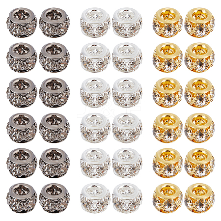 SUNNYCLUE 60Pcs 3 Colors Brass Spacer Beads KK-SC0003-98-1