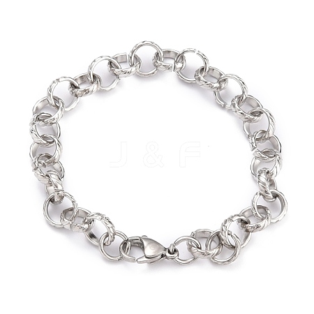 304 Stainless Steel Rolo Chain Bracelets BJEW-Z011-05P-1
