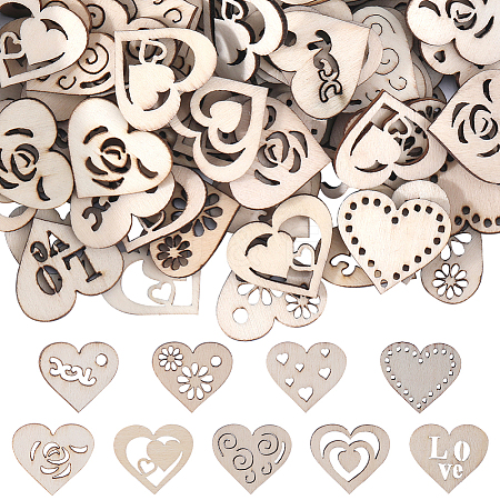 200Pcs Laser Cut Wood Shapes WOOD-SC0001-76-1