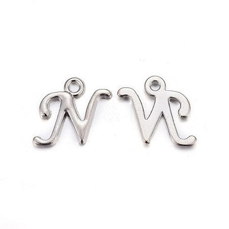 Platinum Plated Alloy Letter Pendants PALLOY-J718-01P-N-1