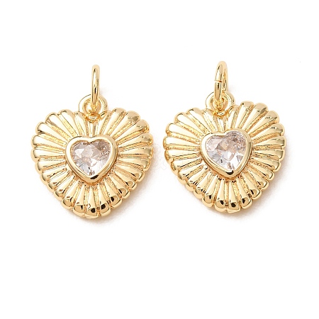 Valentine's Day Brass Pave Cubic Zirconia Charms CU-K002-44G-B-1