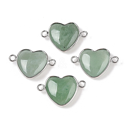 Natural Green Aventurine Love Heart Pendants G-T138-205I-P-1