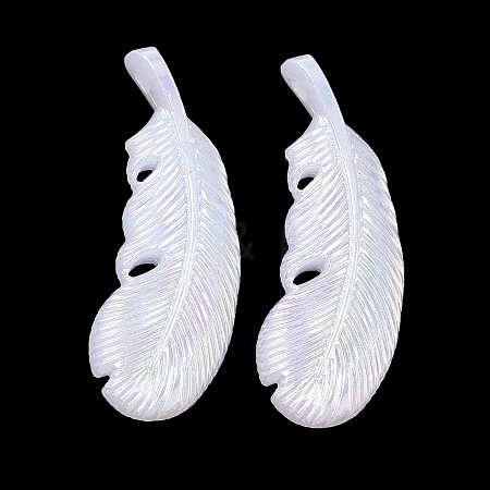 Acrylic Imitation Shell Pendants OACR-P039-06A-1