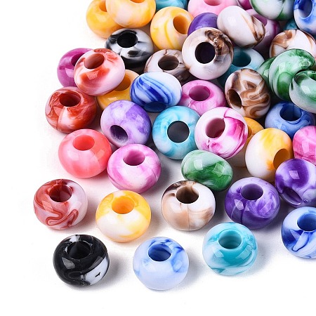 Two Tone Opaque Acrylic European Beads OACR-Q200-22-1