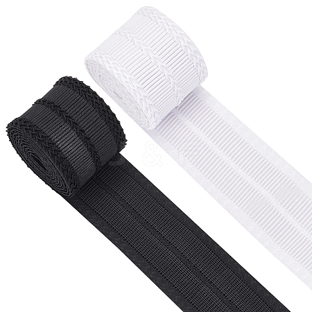 2Pcs 2 Colors Nylon Elastic Ribbon EC-CA0001-01-1