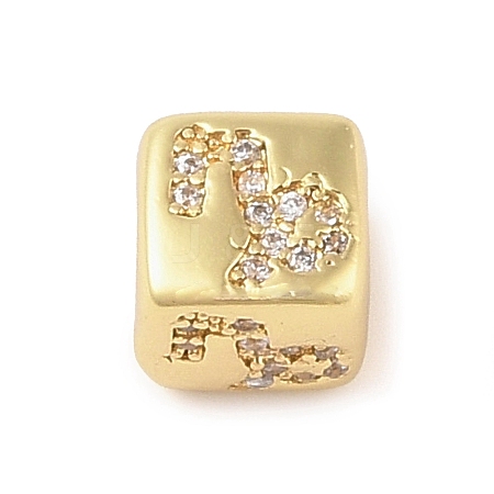 Brass Micro Pave Clear Cubic Zirconia European Beads LS-KK-K368-01G-10-1