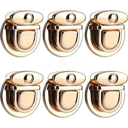 6Pcs Flat Round Alloy Bag Tuck Lock Clasps FIND-CP0003-23G-1