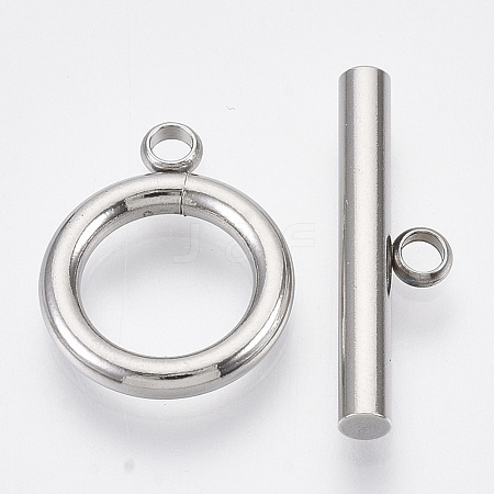304 Stainless Steel Toggle Clasps X-STAS-N087-08-1