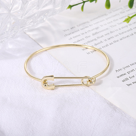 Paper Clip Shaped Brass Cuff Bangles for Women FS-WG1BAA8-01-1