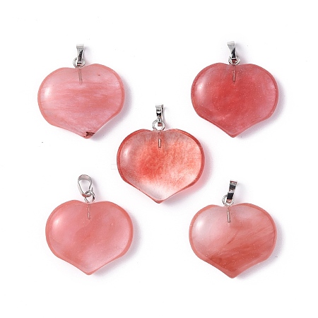 Cherry Quartz Glass Pendants G-G956-D10-1