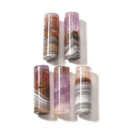 Natural Amethyst Lace Agate Pendants G-A244-08A-1