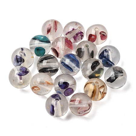 Transparent Resin & Natural Shell Beads RE-CBA2450-04-1
