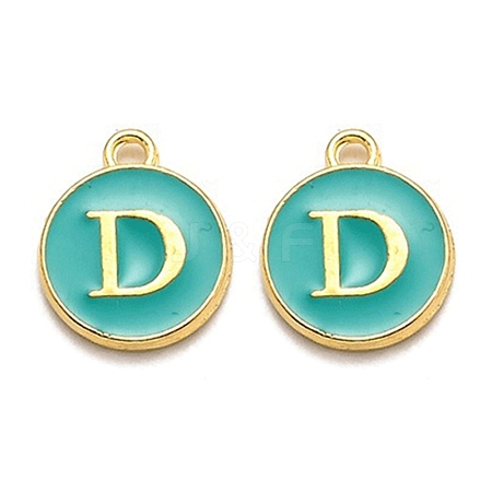 Golden Plated Alloy Enamel Charms X-ENAM-Q437-15D-1