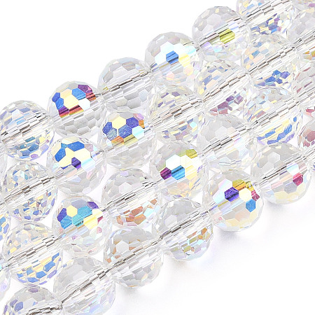 Transparent Electroplate Glass Bead Strands X-EGLA-TAC0003-04L-1