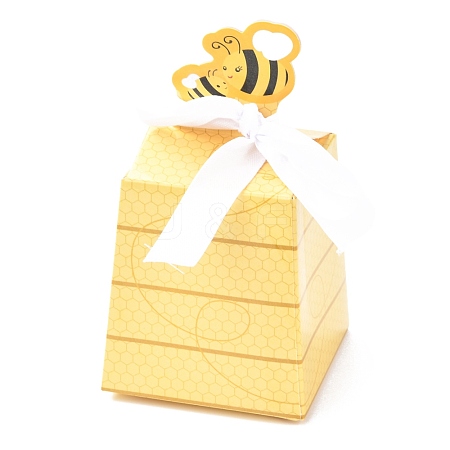 Trapezoid Shape with Bee Pattern Candy Packaging Box CON-F012-01-1