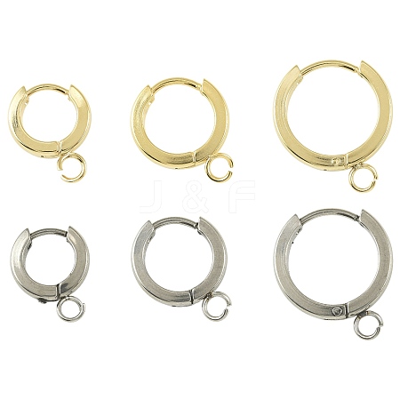 16Pcs 201 Stainless Steel Huggie Hoop Earrings Findings STAS-FS0002-26C-1