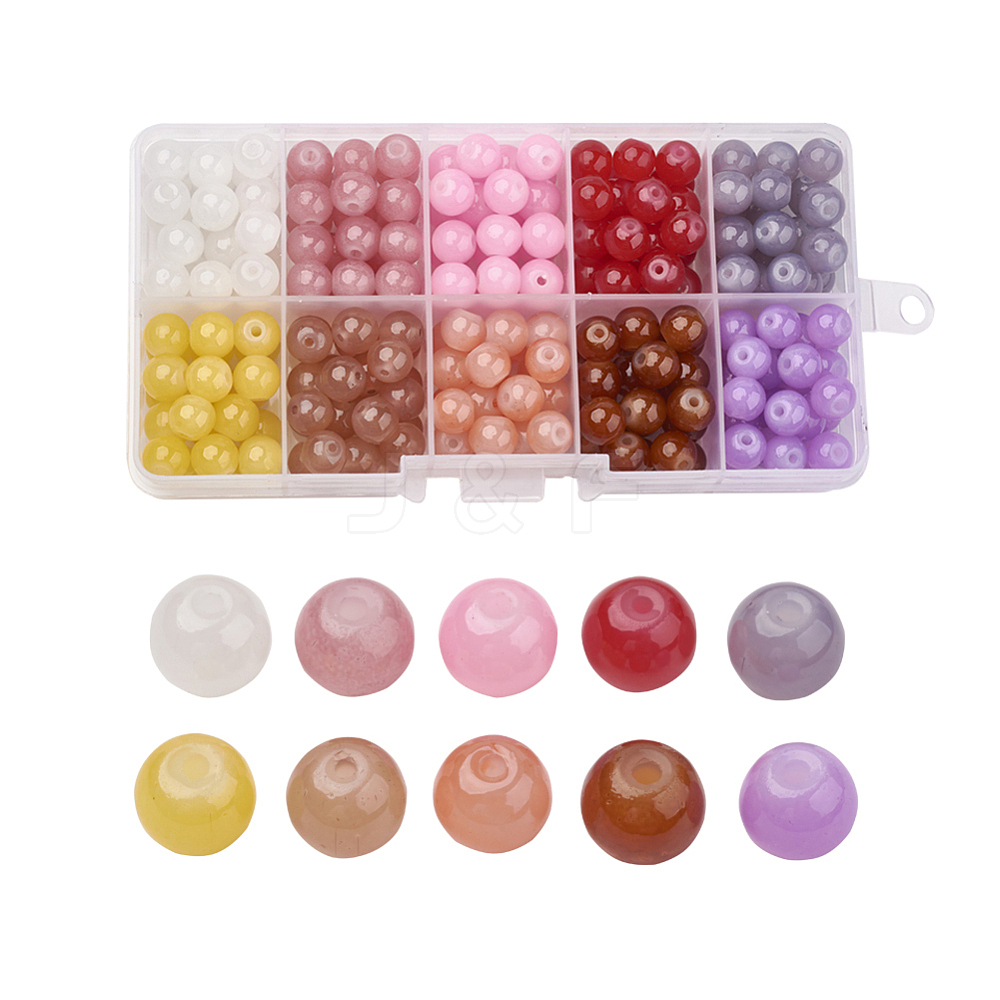 Wholesale Imitation Jade Glass Beads Strands - Jewelryandfindings.com