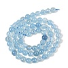 Natural Aquamarine Beads Strands G-P342-10-6mm-A-4