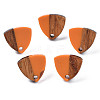Resin & Walnut Wood Stud Earring Findings MAK-N032-023A-3