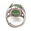 Oval Natural Green Aventurine Finger Ring G-Q184-06C-P-3