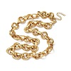 304 Stainless Steel Double Ring Link Chain Necklaces NJEW-S453-02P-A-4