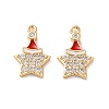 Brass Micro Pave Cubic Zirconia Pendants KK-D420-01G-05-1