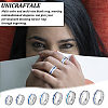 Unicraftale 16Pcs 8 Size Titanium Steel Grooved Finger Rings Set with Enamel for Women RJEW-UN0002-78-6