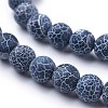 Frosted Natural Weathered Agate Beads Strands G-F367-8mm-05-3