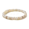 Rondelle Natural Freshwater Shell Beaded Stretch Bracelets for Women BJEW-JB10911-1