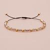 Glass & Brass Round Beads Braided Bead Bracelets RD6595-13-1