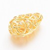 Brass Micro Pave Cubic Zirconia Beads ZIRC-K031-02G-1