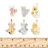 12Pcs 6 Styles Alloy Enamel Pendants ENAM-FS0002-58-5