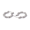 304 Stainless Steel Dog Bone Wrap Hoop Earrings for Women EJEW-E199-05P-2
