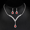 Alloy Rhinestone Pendant Necklaces & Earrings Sets for Women WGE8301-08-1