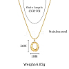 Stainless Steel Textured Ring Pendant Necklaces IH1561-01-3